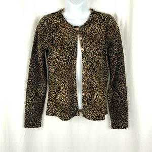 Rena Rowan Cheetah mother of pearl button cardi SP